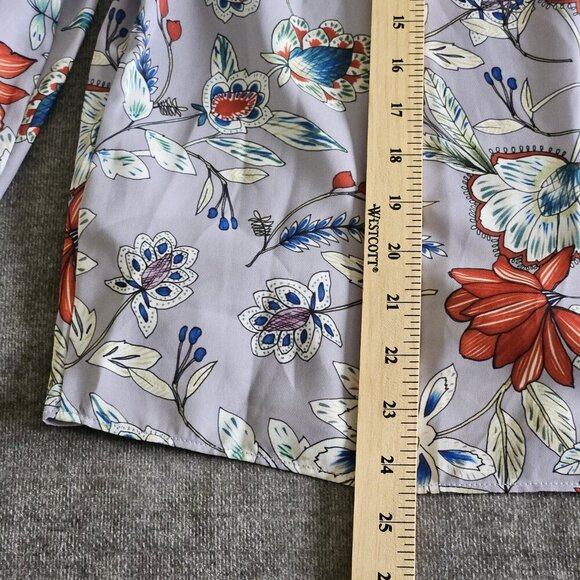 Parker ruffled detailing cold shoulder long sleeve floral blouse Size S - Picture 16 of 16